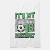 18e Verjaardag Voetbal Vintage Theedoek (Verticaal)