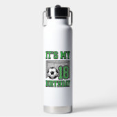 18e Verjaardag Voetbal Vintage Waterfles (Voorkant)