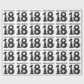 18e verjaardag voor een kleinzoon, zwarte tekst op cadeaupapier (Vlak)