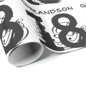 18e verjaardag voor een kleinzoon, zwarte tekst op cadeaupapier (Rol Hoek)