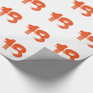 18e verjaardag voor iedereen, oranje op wit. cadeaupapier