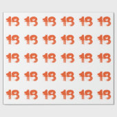 18e verjaardag voor iedereen, oranje op wit. cadeaupapier (Vlak)