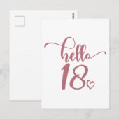18e verjaardag Vrouwen Hallo 18 stuks 18 jaar oud Briefkaart (Voorkant / Achterkant)