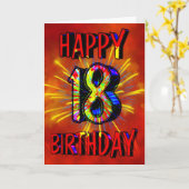 18e verjaardag Vuurwerk Kaart (Gele Bloem)