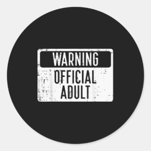 18e verjaardag Waarschuwing Volwassene 18 Jaar Oud Ronde Sticker