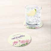 18e Verjaardag Waterverf Roze Japans Anemone Ronde Kartonnen Onderzetter (Insitu)