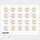 18e Verjaardag Waterverf Roze Japans Anemone Ronde Sticker (Vel)