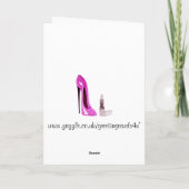 18e Verjaardag Wenskaart met Roze Stiletto Sho Kaart (Achterkant)