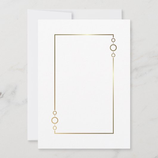 18e verjaardag White met Gold Lijst Party Kaart (Achterkant)