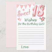 18e verjaardag Wishes voor het verjaardagsmeisje (Voorkant / Achterkant)