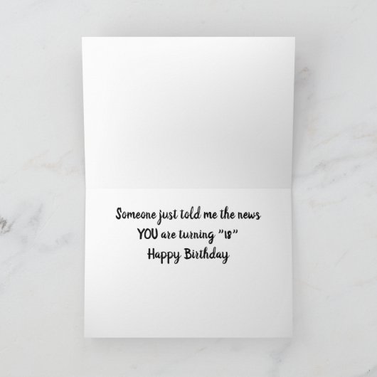"18e VERJAARDAG" WOW~~~~~ Kaart (Binnen)