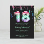 18e Verjaardag Zeemeerminnenballonnen met Confetti Kaart (Staand voorkant)