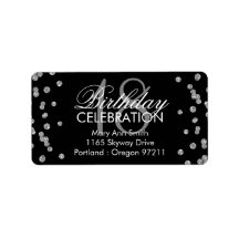 18e Verjaardag Zilver Glitter Confetti Zwart