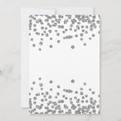 18e verjaardag Zilveren Glam Glitter Confetti Kaart (Achterkant)