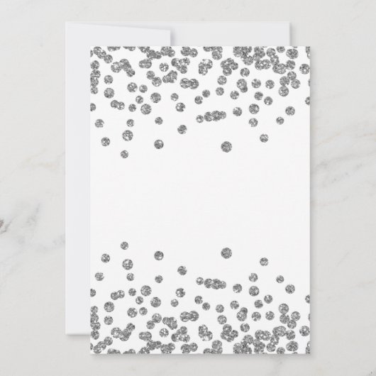 18e verjaardag Zilveren Glam Glitter Confetti Kaart (Achterkant)