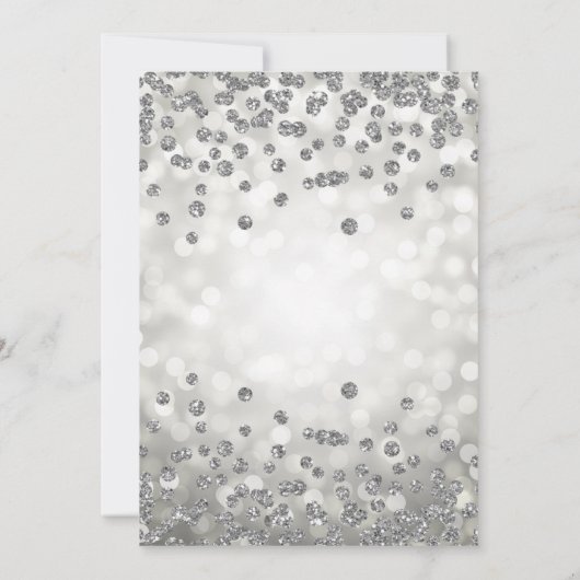 18e verjaardag Zilveren Glam Glitter Lights Kaart (Achterkant)