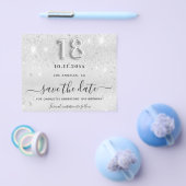 18e verjaardag zilveren glitter budget save the da flyer (Enkel)