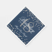 18e Verjaardag Zilveren Glitter Confetti Navy Blue Servet (Hoek)