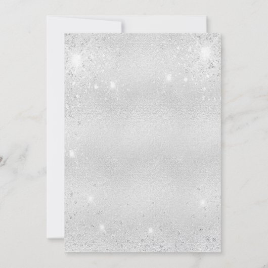 18e verjaardag zilveren glitter luxe kaart (Achterkant)