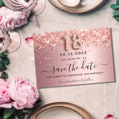 18e verjaardag zwart roze glitter sparkles save the date