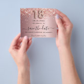 18e verjaardag zwart roze sparen de datumbegroting flyer (Hand)