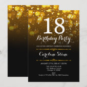 18e verjaardag - Zwart Wit Goud Kaart (Voorkant / Achterkant)