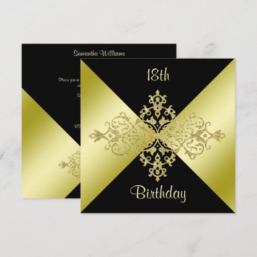 18e verjaardag zwart-wit kaart (Voorkant / Achterkant)