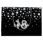 18e verjaardag zwart wit naam glamor diamanten groot cadeauzakje (Achterkant)