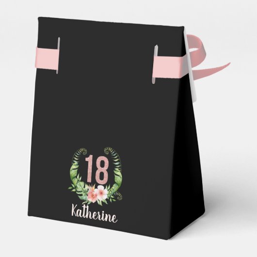 18e verjaardag zwarte dank je voor de gunstdoos bedankdoosjes (Achterkant)