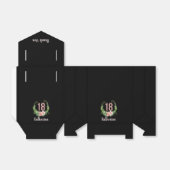 18e verjaardag zwarte dank je voor de gunstdoos bedankdoosjes (Uitgevouwen)