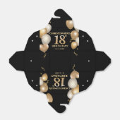 18e verjaardag Zwarte en gouden ballonnen Bedankdoosjes (Uitgevouwen)