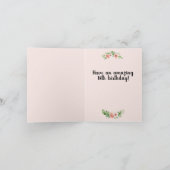 18e verjaardag Zwarte Roze Glitter Floral Name Car Kaart (Binnen)