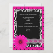 18e verjaardag zwarte witte Zebra roze vlekventila Kaart (Achterkant)