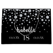 18e verjaardag zwarte zilverdiamanten groot cadeauzakje (Voorkant)