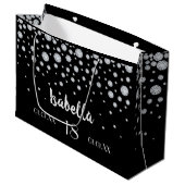 18e verjaardag zwarte zilverdiamanten groot cadeauzakje (Voorkant Gekanteld)