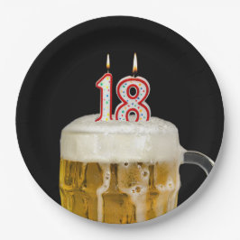18e verjaardagsbier op zwarte papieren bord