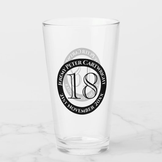 18e verjaardagscyclus glas (Achterkant)
