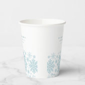 18e Verjaardagsfeest Blauw Wit Sneeuwvlok Custom Papieren Bekers (Links)