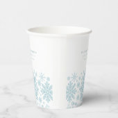 18e Verjaardagsfeest Blauw Wit Sneeuwvlok Custom Papieren Bekers (Rechts)