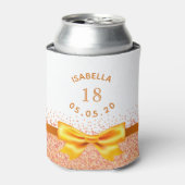 18e verjaardagsfeest gouden witte boog blikjeskoeler (Blikje Voorkant)