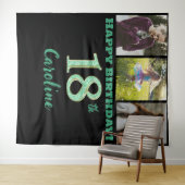 18e Verjaardagsfeest, Green Glitter & 3 foto's Wandkleed (In Situ (horizontaal))