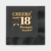 18e Verjaardagsfeest juicht brillen sterren Folie Servetten (Voorkant)
