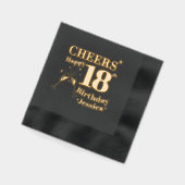 18e Verjaardagsfeest juicht brillen sterren Folie Servetten (Links)