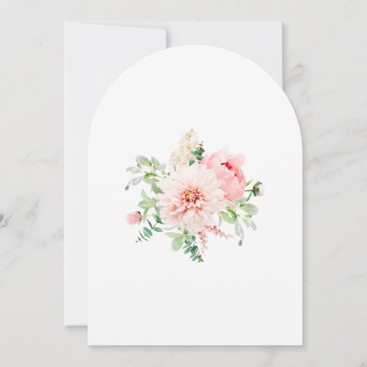 18e Verjaardagsfeest Roze pioenroos Bloemenboog Kaart (Achterkant)