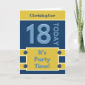 18e Verjaardagsfeest Tijd marine en goud Kaart (Voorkant)