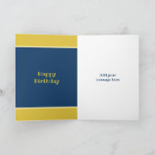 18e Verjaardagsfeest Tijd marine en goud Kaart (Binnen)