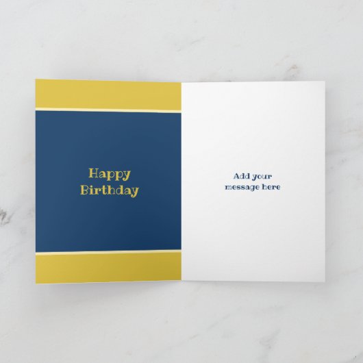 18e Verjaardagsfeest Tijd marine en goud Kaart (Binnen)