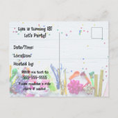 18e verjaardagsfeest uitnodiging briefkaart (Achterkant)