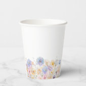 18e Verjaardagsfeest Waterverf Bloemen Custom Papieren Bekers (Achterkant)