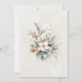18e Verjaardagsfeest Winter White Floral Greenery Kaart (Achterkant)